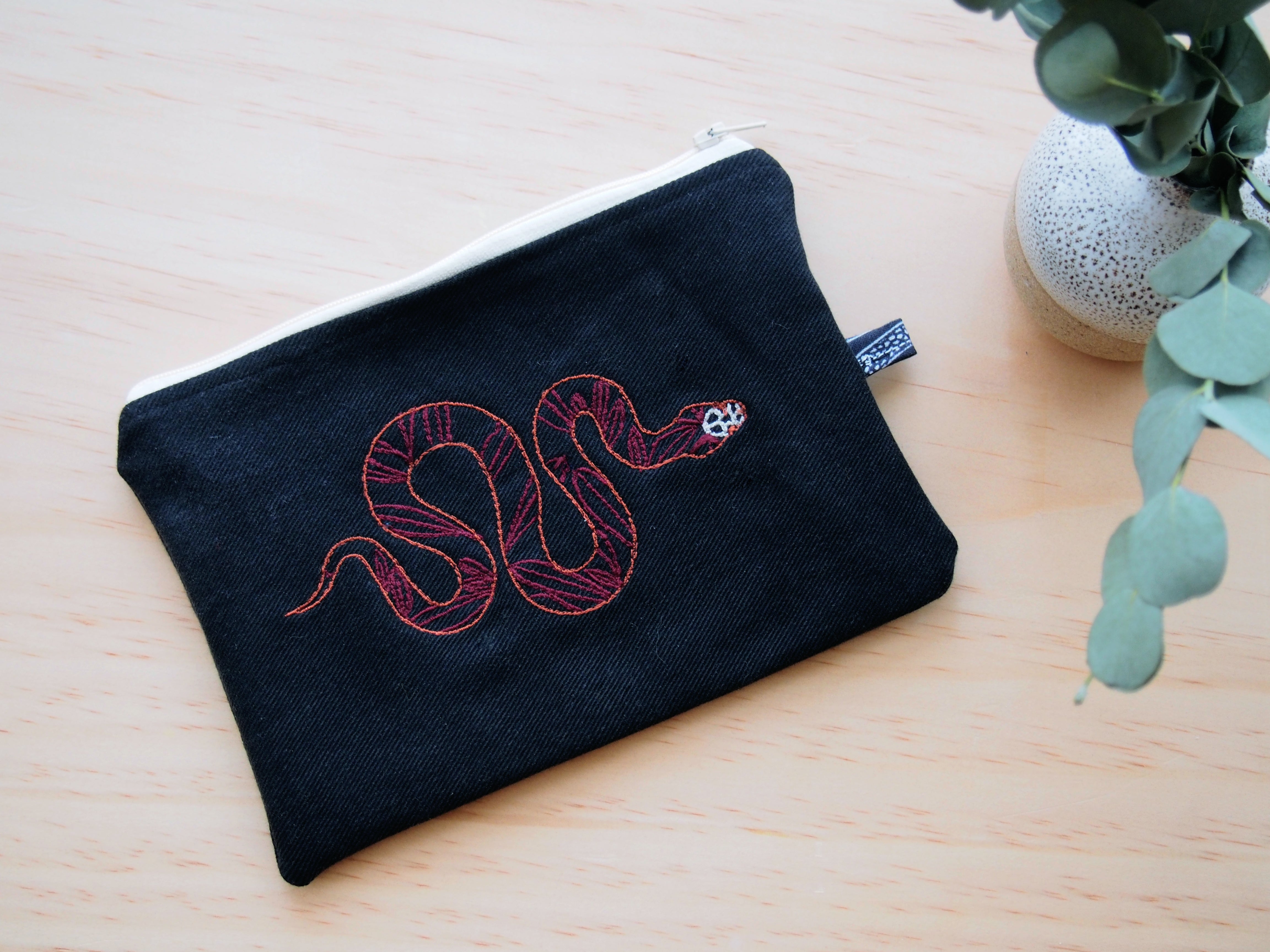 Upcycled Snake pouch