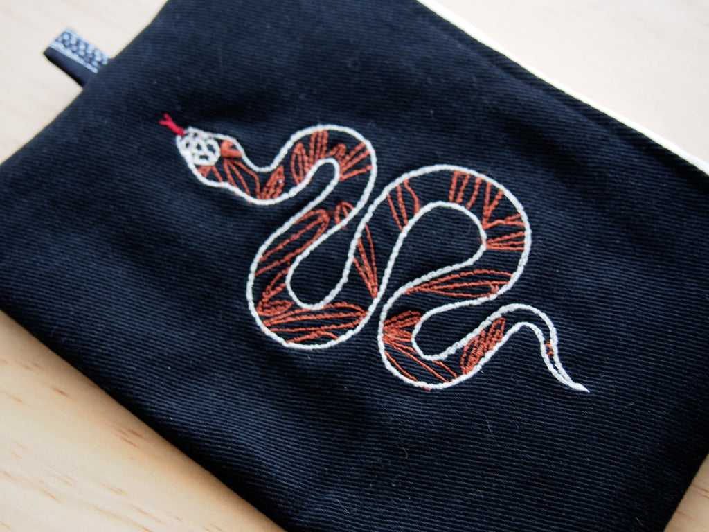 Upcycled Snake pouch