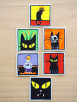 Black Cats in squares (Iron on)