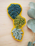 Big Monstera Beaded Brooch