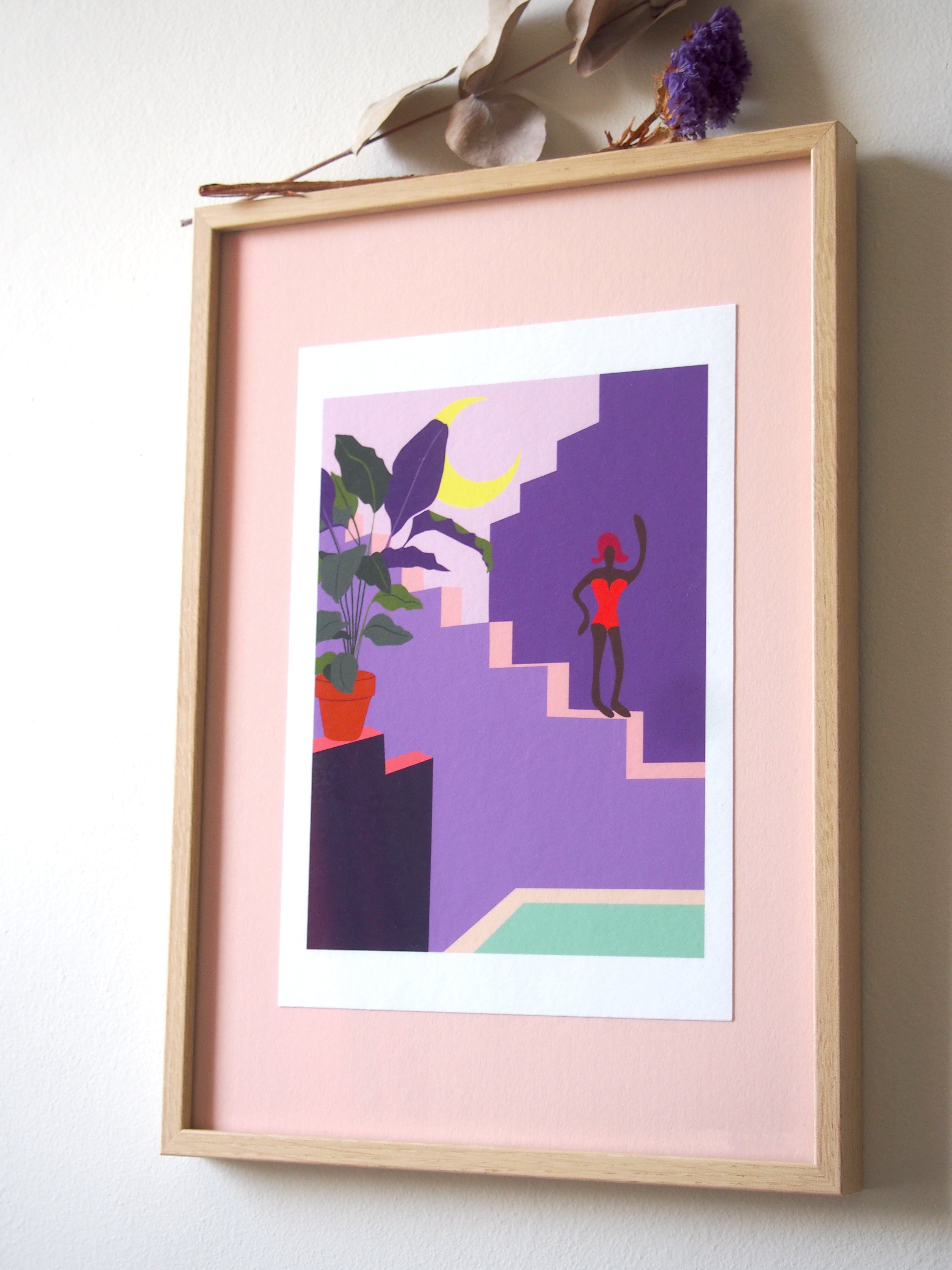 Purple stairs print