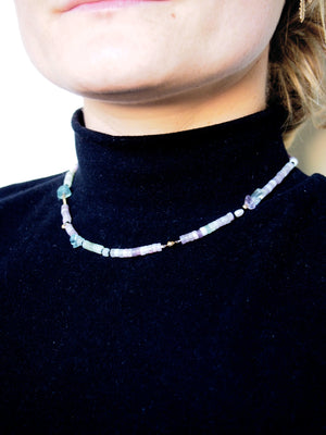 Semi Precious Necklace Lepidolite